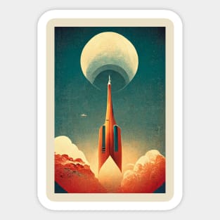 Rocket Launch Retro Sticker